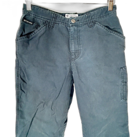 Columbia Carpenter Pants Womens 8P 8 Petite Dark Blue/Gray Canvas - Picture 4 of 8
